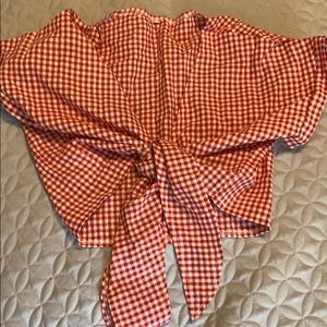 Picnic pattern tie top